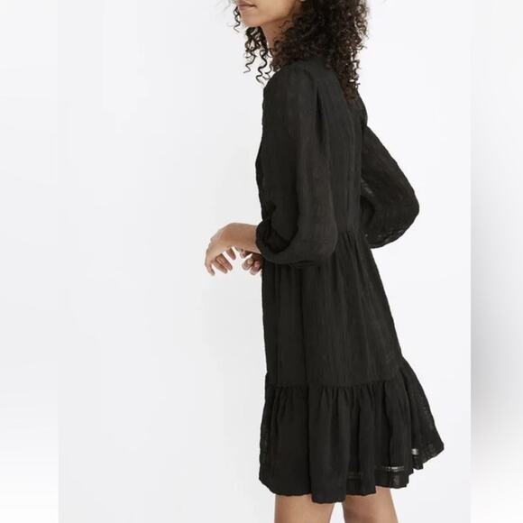 NWT Madewell Puff-Sleeve Ruffle-Hem Black Mini Dress
Size 2 #MC329 - Picture 2 of 13